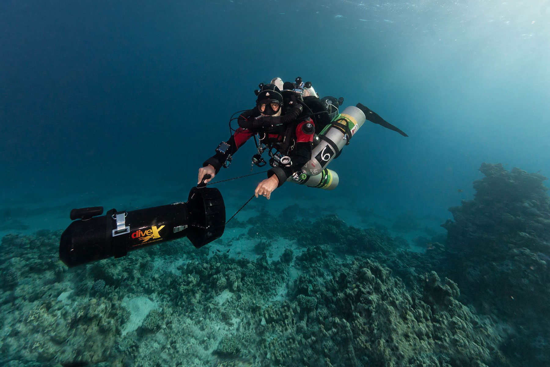 Rebreather diver in Dahab