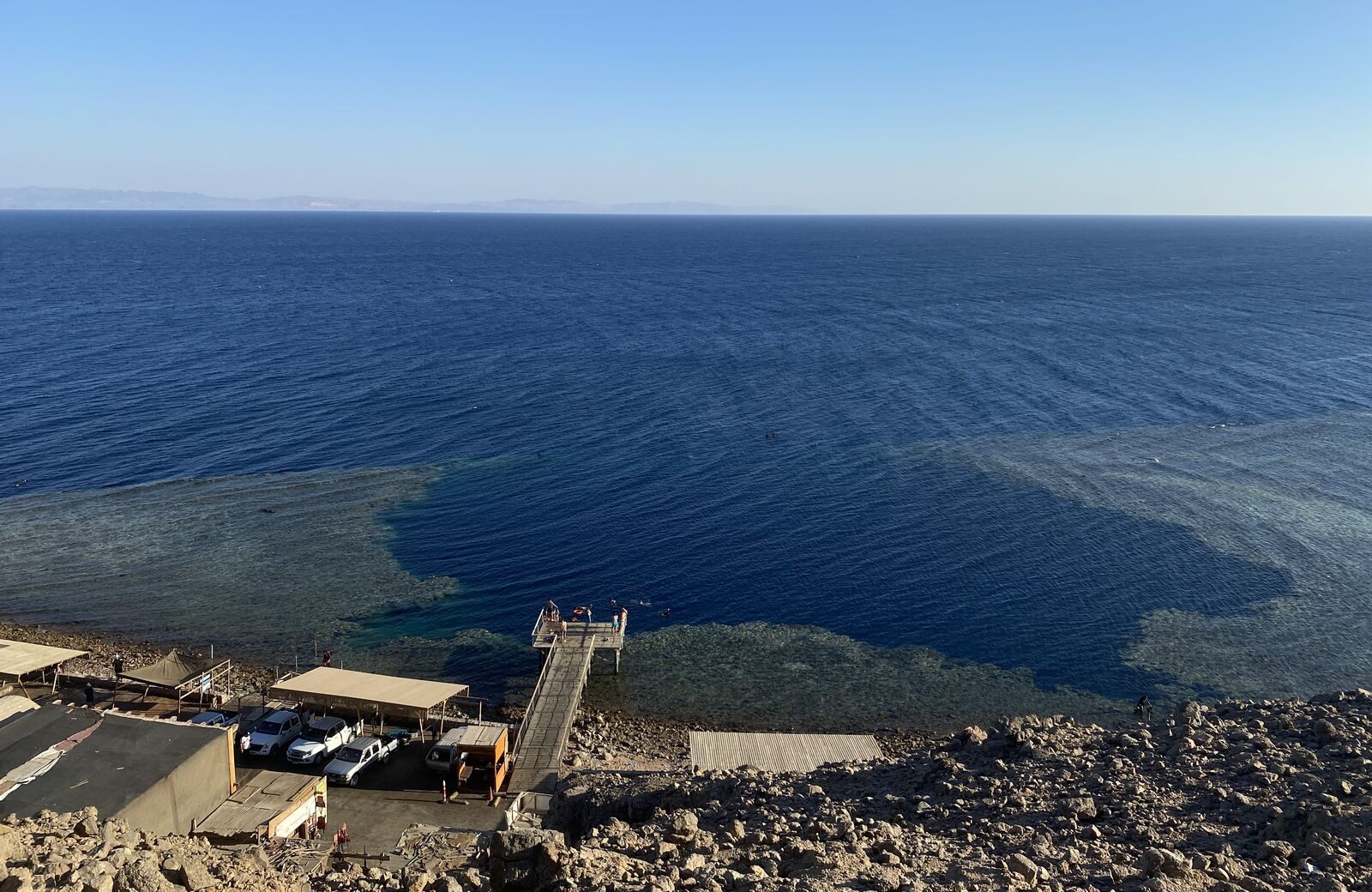 aerial view of the blue hole dive site in dahab egypt