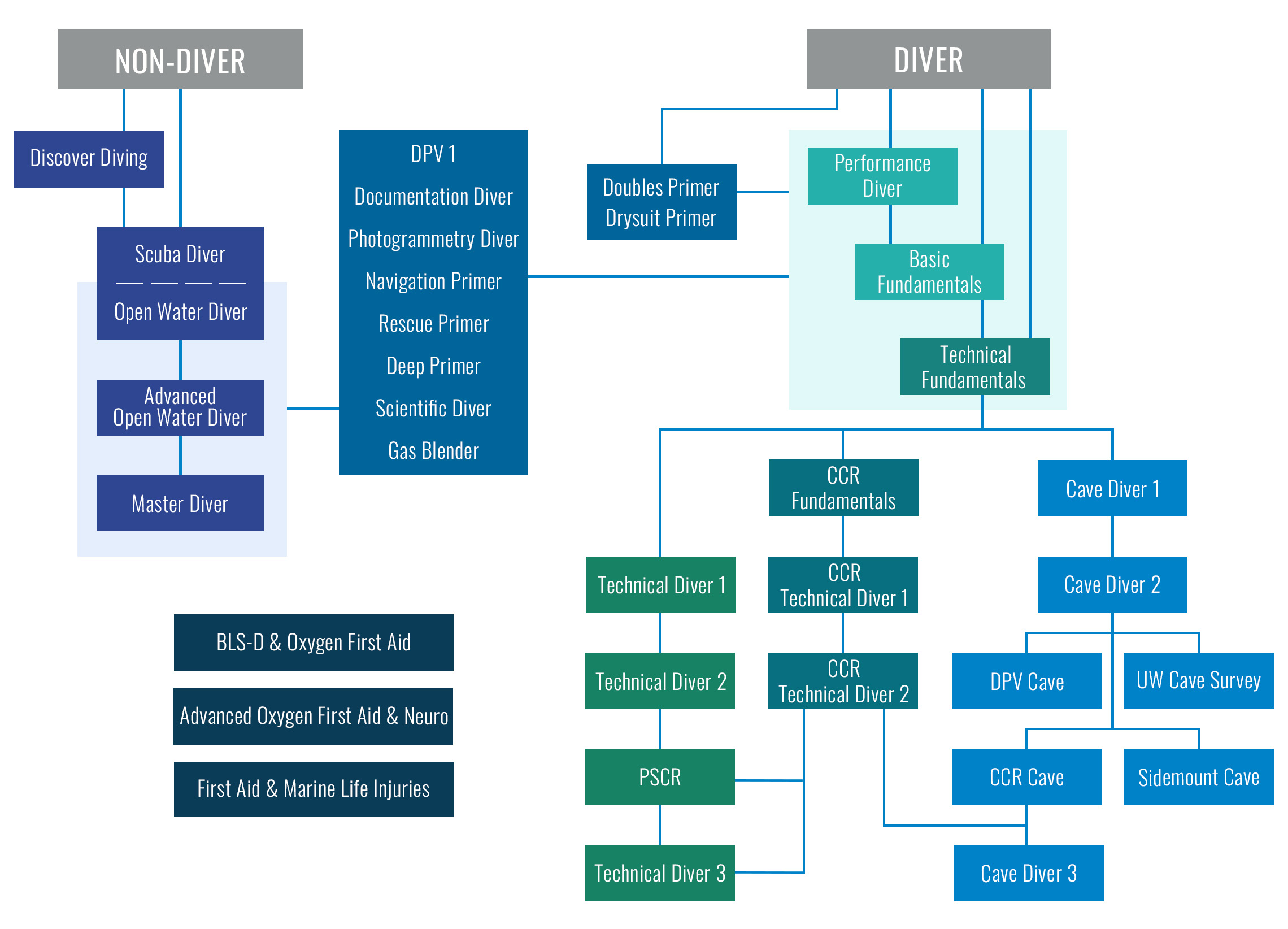 chart of the GUE course progressions